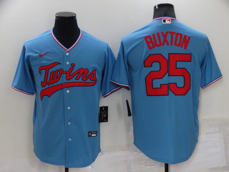 Men Minnesota Twins #25 Buxton Light Blue Game 2022 Nike MLB Jersey->new york mets->MLB Jersey